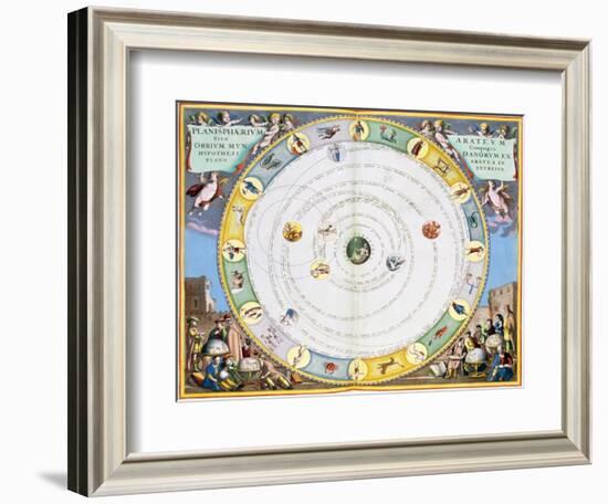 Chart describing the movement of the Planets, 1660-1661-Andreas Cellarius-Framed Giclee Print