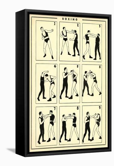 Chart of Boxing Moves-null-Framed Stretched Canvas