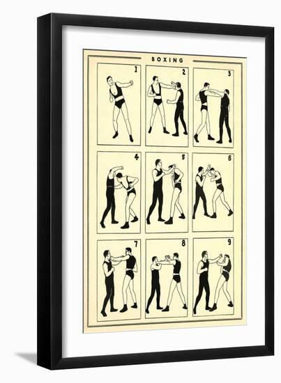 Chart of Boxing Moves-null-Framed Art Print