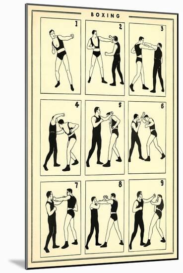 Chart of Boxing Moves-null-Mounted Art Print