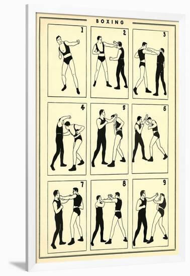 Chart of Boxing Moves-null-Framed Art Print