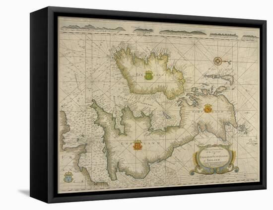 Chart of Sea Coast of England, Scotland, and Ireland, 1746-James Borlow-Framed Stretched Canvas