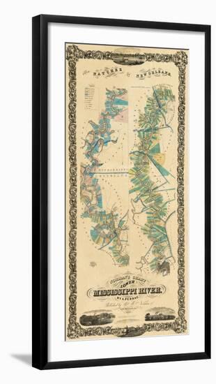 Chart of The Lower Mississippi River, c.1858-B^ M^ Norman-Framed Art Print