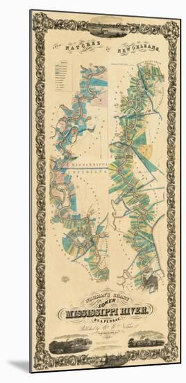 Chart of The Lower Mississippi River, c.1858-B^ M^ Norman-Mounted Art Print