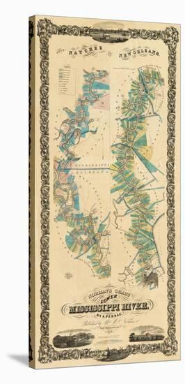 Chart of The Lower Mississippi River, c.1858-B^ M^ Norman-Stretched Canvas