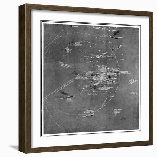 Chart of the RMS Titanic Wreck Site-null-Framed Giclee Print