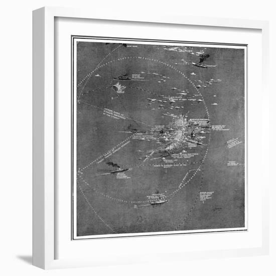 Chart of the RMS Titanic Wreck Site-null-Framed Giclee Print