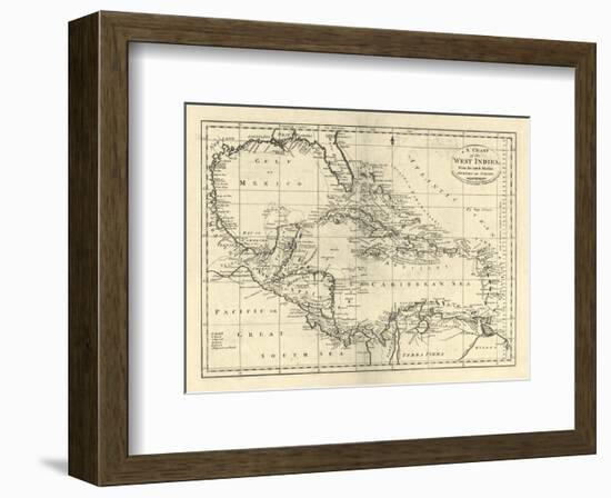 Chart of the West Indies, c.1795-Mathew Carey-Framed Art Print