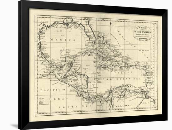 Chart of the West Indies, c.1795-Mathew Carey-Framed Art Print