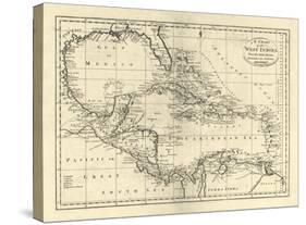 Chart of the West Indies, c.1795-Mathew Carey-Stretched Canvas