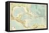 Chart of the West Indies Sea Depths and Land Elevations-null-Framed Stretched Canvas