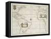 Chart of the Western  Ocean with rhumb lines by Jeremiah Seller, 1705-English School-Framed Stretched Canvas