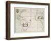 Chart of the Western  Ocean with rhumb lines by Jeremiah Seller, 1705-English School-Framed Giclee Print