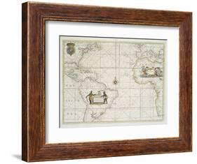 Chart of the Western  Ocean with rhumb lines by Jeremiah Seller, 1705-English School-Framed Giclee Print