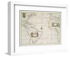 Chart of the Western  Ocean with rhumb lines by Jeremiah Seller, 1705-English School-Framed Giclee Print