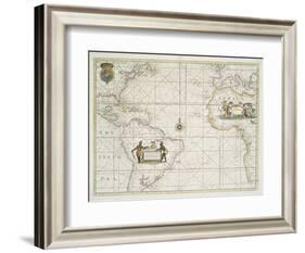 Chart of the Western  Ocean with rhumb lines by Jeremiah Seller, 1705-English School-Framed Giclee Print