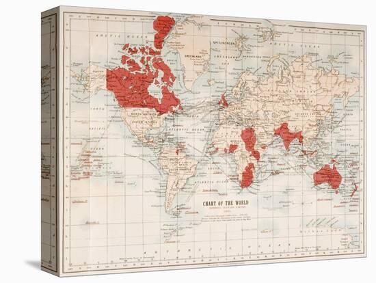 Chart of the World Showing the British Empire, 1901-null-Stretched Canvas