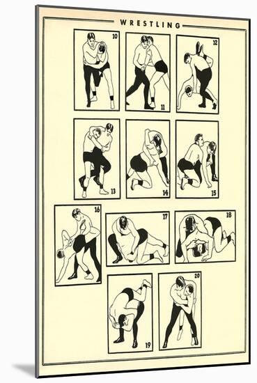 Chart of Wrestling Holds-null-Mounted Art Print