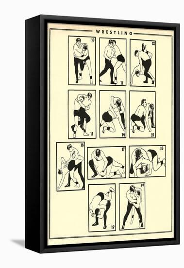 Chart of Wrestling Holds-null-Framed Stretched Canvas