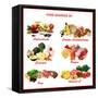 Chart Showing Food Sources of Various Nutrients-Robyn Mackenzie-Framed Stretched Canvas