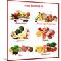 Chart Showing Food Sources of Various Nutrients-Robyn Mackenzie-Mounted Art Print