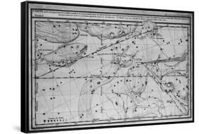 Chart Showing Path of Halley's Comet-null-Framed Stretched Canvas