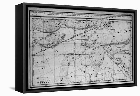 Chart Showing Path of Halley's Comet-null-Framed Stretched Canvas