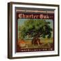 Charter Oak Brand - Charter Oak, California - Citrus Crate Label-Lantern Press-Framed Art Print