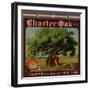 Charter Oak Brand - Charter Oak, California - Citrus Crate Label-Lantern Press-Framed Art Print
