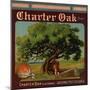 Charter Oak Brand - Charter Oak, California - Citrus Crate Label-Lantern Press-Mounted Art Print