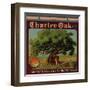 Charter Oak Brand - Charter Oak, California - Citrus Crate Label-Lantern Press-Framed Art Print