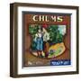 Charter Oak, California, Chums Brand Citrus Label-Lantern Press-Framed Art Print