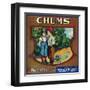 Charter Oak, California, Chums Brand Citrus Label-Lantern Press-Framed Art Print