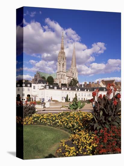 Chartres and Cathedral, Eure-Et-Loir, Centre, France-Charles Bowman-Stretched Canvas
