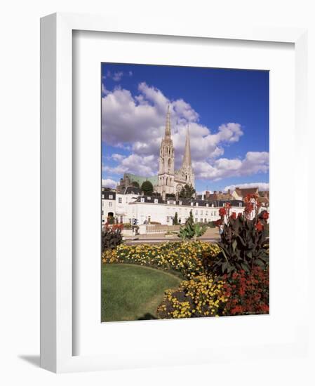 Chartres and Cathedral, Eure-Et-Loir, Centre, France-Charles Bowman-Framed Photographic Print