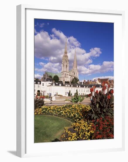 Chartres and Cathedral, Eure-Et-Loir, Centre, France-Charles Bowman-Framed Photographic Print