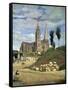 Chartres Cathedral, 1830-Jean-Baptiste-Camille Corot-Framed Stretched Canvas