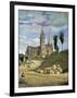 Chartres Cathedral, 1830-Jean-Baptiste-Camille Corot-Framed Premium Giclee Print