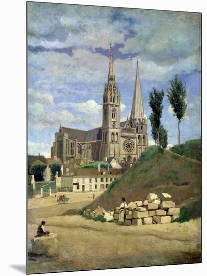 Chartres Cathedral, 1830-Jean-Baptiste-Camille Corot-Mounted Giclee Print