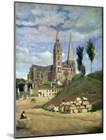 Chartres Cathedral, 1830-Jean-Baptiste-Camille Corot-Mounted Giclee Print