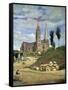 Chartres Cathedral, 1830-Jean-Baptiste-Camille Corot-Framed Stretched Canvas