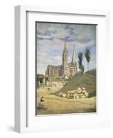 Chartres Cathedral, 1830-Jean-Baptiste-Camille Corot-Framed Giclee Print