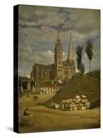 Chartres Cathedral, 1830-Jean-Baptiste-Camille Corot-Stretched Canvas