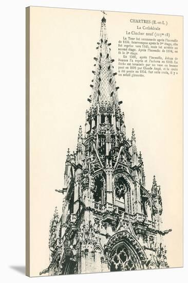 Chartres Cathedral Tower-null-Stretched Canvas