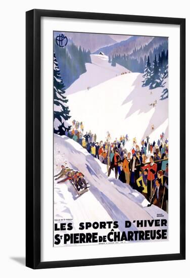 Chartreuse Resort Snow Tobaggan-Roger Broders-Framed Giclee Print