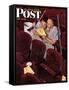 "Charwomen" Saturday Evening Post Cover, April 6,1946-Norman Rockwell-Framed Stretched Canvas