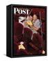 "Charwomen" Saturday Evening Post Cover, April 6,1946-Norman Rockwell-Framed Stretched Canvas