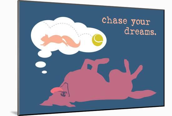 Chase Dreams - Blue & Purple Version-Dog is Good-Mounted Premium Giclee Print