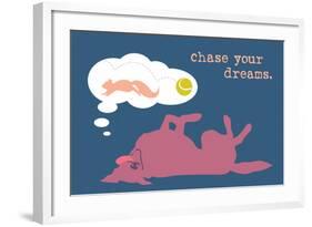 Chase Dreams - Blue & Purple Version-Dog is Good-Framed Art Print
