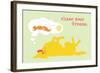 Chase Dreams - Green & Yellow Version-Dog is Good-Framed Art Print